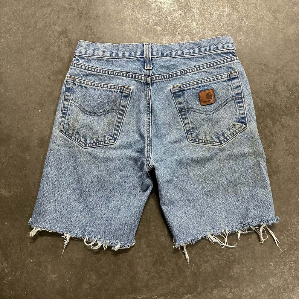 Carhartt Vintage Distressed Cut Off Denim Jorts Shorts Size 30x30